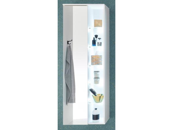 Hochschrank >Bella< in Weiß aus Glas - 55x160x30cm (BxHxT)