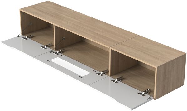 TV-Schrank Weiß Holz Hochglanz LED Beleuchtung Fernsehtisch Wandmontage Wohnzimmermöbel Bild 10