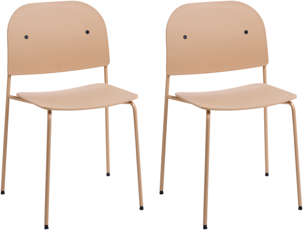 Esszimmerstuhl 2er Set WINDUST Metall Beige