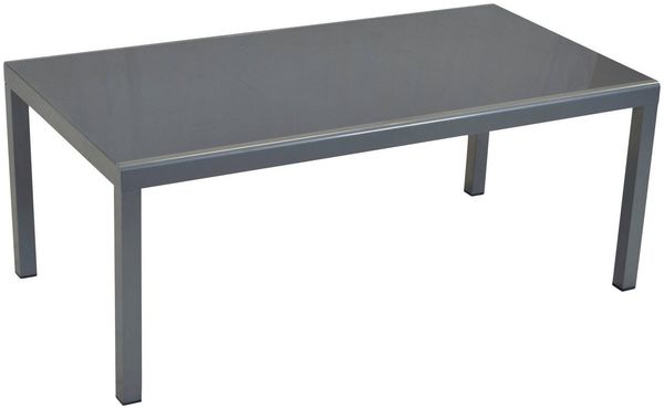 Gartentisch, Halbrundprofil, 190 x 100 cm, silber