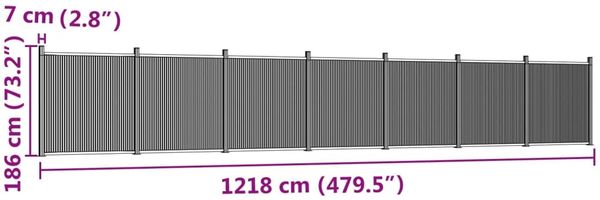 vidaXL Zaunelement Braun 1218x186 cm WPC 3282804 Bild 10