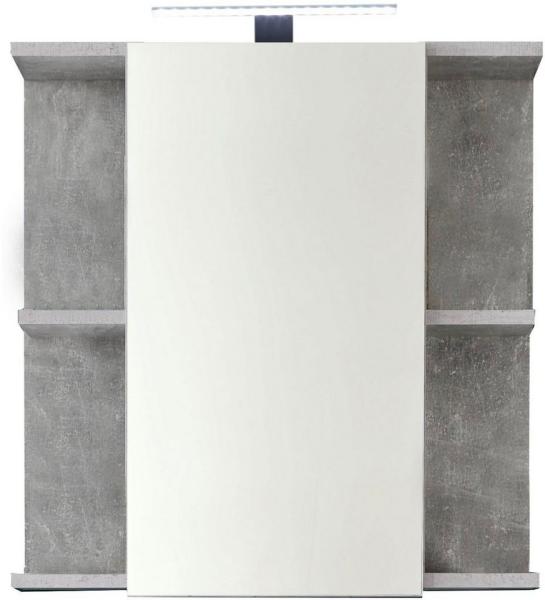 trendteam Spiegelschrank Badezimmerschrank mit Beleuchtung Beton Stone 60 x 62cm