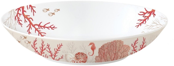 EasyLife Suppenteller Reef, Spülmaschinengeeignet, Weiß, Motiv: Korallen