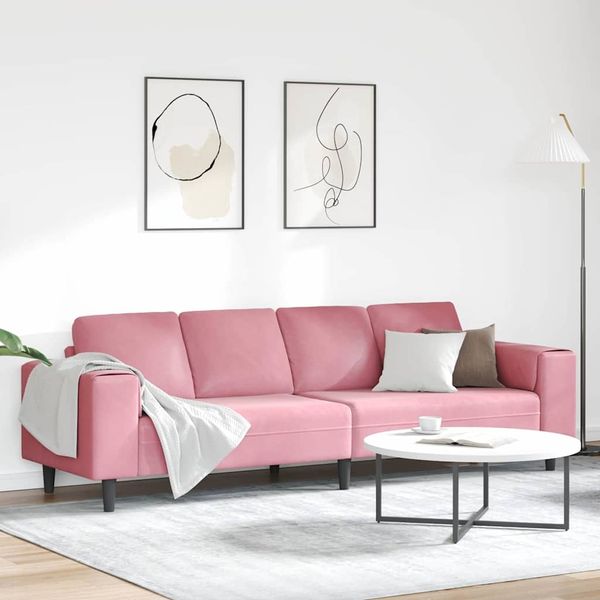 vidaXL Wohnzimmer Couch Rosa 250 x 77 x 76 cm 3335094