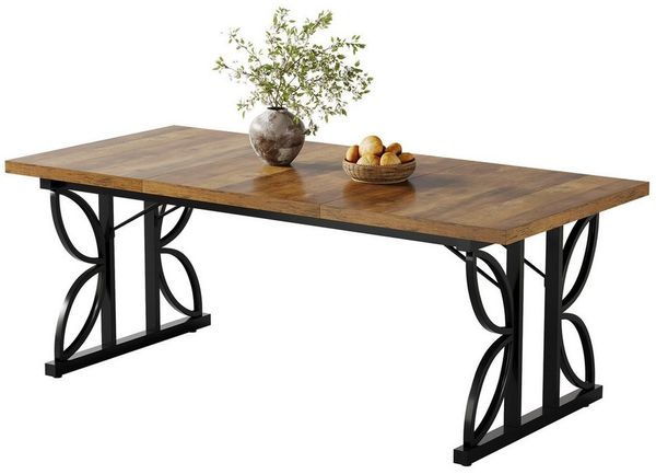 Tribesigns Esstisch Rechteckiger Esstisch, Industrieller Küchentisch für 6-8, 180 x 80 cm