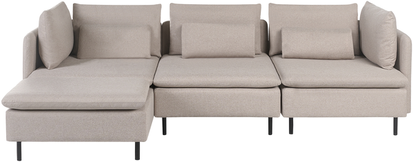 Modul Ecksofa 3-Sitzer EGERIS Stoff Beige rechtsseitig