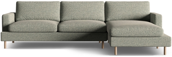 Micadoni Ecksofa Aliya 5-Sitzer Rechts Strukturierter Stoff Moßgrün Melange