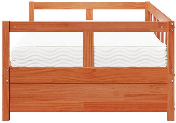 vidaXL Tagesbett mit Matratze Wachsbraun 90x200 cm Massivholz Kiefer 3321052 Bild 4