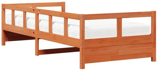vidaXL Tagesbett mit Matratze Wachsbraun 90x200 cm Massivholz Kiefer 3321052 Bild 5