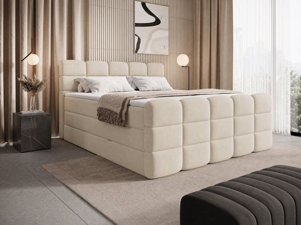 wonello Boxspringbett Carenzo, Samt Doppelbett mit Bettkasten, wahlweise mit wonello premium Topper