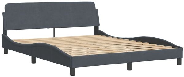 vidaXL Bett mit Matratze "Dover" Dunkelgrau 160x200 cm Samt 3208432 Bild 4