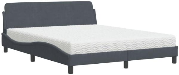 vidaXL Bett mit Matratze "Dover" Dunkelgrau 160x200 cm Samt 3208432
