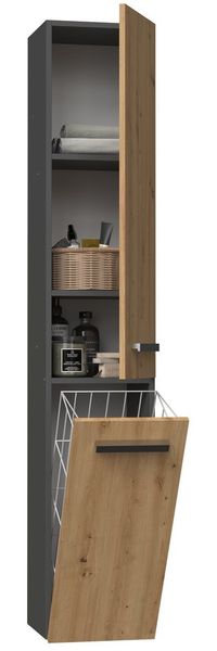 Raumhirsch Furniture Badkommode Badkommode Badezimmerschrank Badschrank (3 Regale - Wäschefach - Maße 30 x 31 x 174 cm), verschiedene Farben