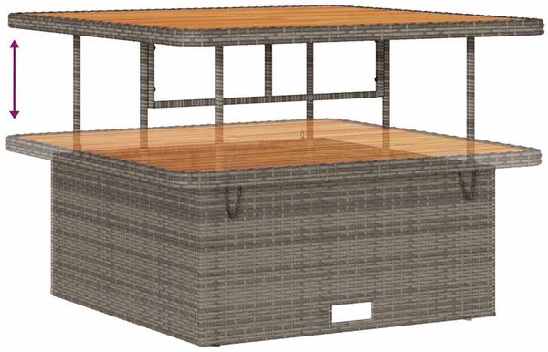 vidaXL Gartensofa-set mit Kissen mit Speicher 13 pcs Grau Poly-Rattan 3363748 Bild 9