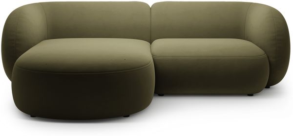 Micadoni Ecksofa Kate 2-Sitzer Links Samt Grün