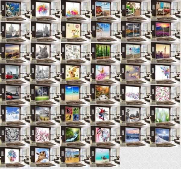 Kleiderschrank GILES Schwebetürenschrank mit Grafiken 205x215 cm Bild 3