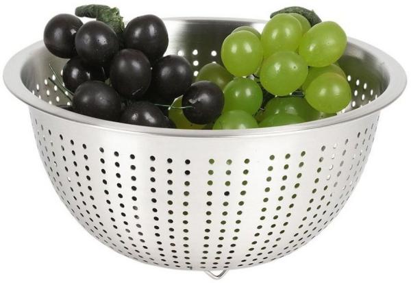 BURI Edelstahl Sieb Durchschlag Seiher Abtropfsieb Küchensieb Nudelsieb Salatsieb Ø24