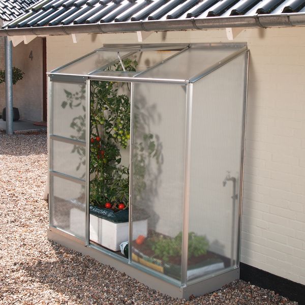 Vitavia Aktionsangebot (inkl. 60 Euro Zubehör): Anlehn-Gewächshaus "Ida 1300", aluminium eloxiert, 1,3 m²,4 mm HKP