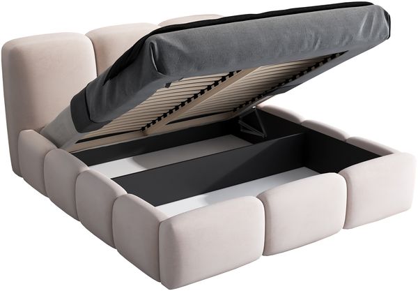 Polsterbett STAR 90x200 ohne Matratze mit Bettkasten und Lattenrost. Farbe: Minze 13 Bild 4
