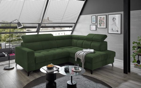 Ecksofa Bavaro elektronischer Sitztiefenverstellung und Breitcord-Bezug Ed Exciting Design
