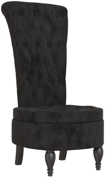 vidaXL Polsterstuhl mit Hoher Rückenlehne Schwarz Samt Knopfheftung 352468