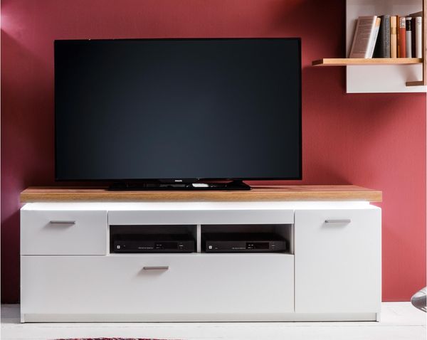 TV-Board >Chalki< in Weiß - 156x57x44cm (BxHxT)
