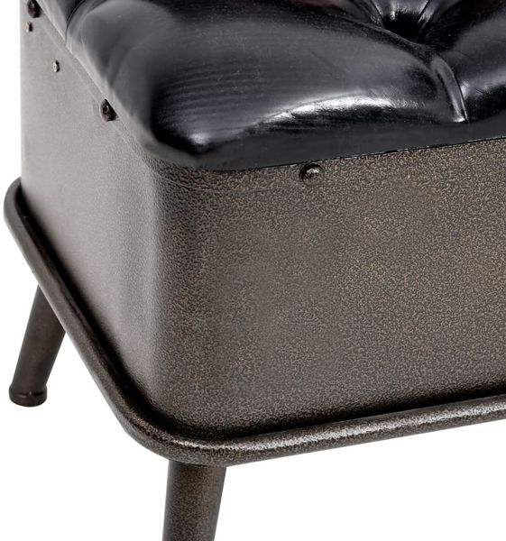vidaXL Sitzbank mit Stauraum und Rückenlehne 110cm Schwarz Kunstleder 339297 Bild 7