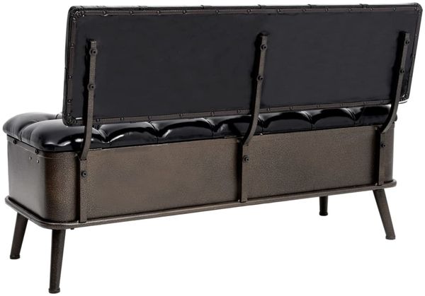 vidaXL Sitzbank mit Stauraum und Rückenlehne 110cm Schwarz Kunstleder 339297 Bild 5