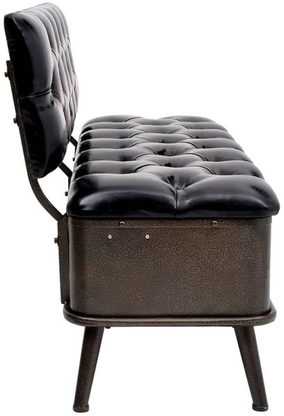 vidaXL Sitzbank mit Stauraum und Rückenlehne 110cm Schwarz Kunstleder 339297 Bild 4