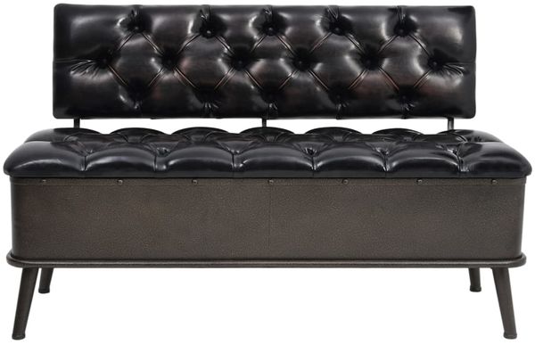 vidaXL Sitzbank mit Stauraum und Rückenlehne 110cm Schwarz Kunstleder 339297 Bild 3
