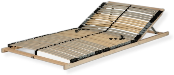 Lattenrost 100x200 cm - Kopfteil verstellbar 42 Latten 7-Zonen Traglast ca. 140 Kg Birken und Buchenschichtholz Selbstmontage Made in Germany
