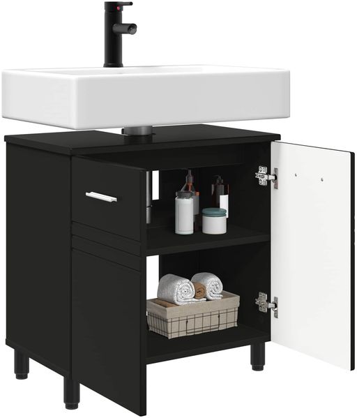 vidaXL Waschtisch Schwarz 60 x 35 x 60 cm Holzwerkstoff 889406 Bild 3