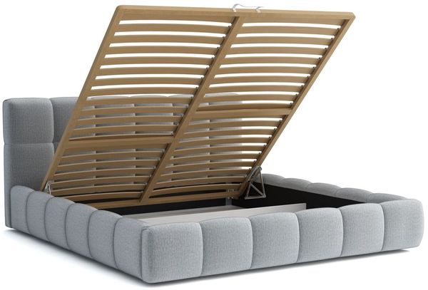 Polsterbett Doppelbett GIOTTO Komplettset 160x200cm Stoff Monolith Braun Bild 3