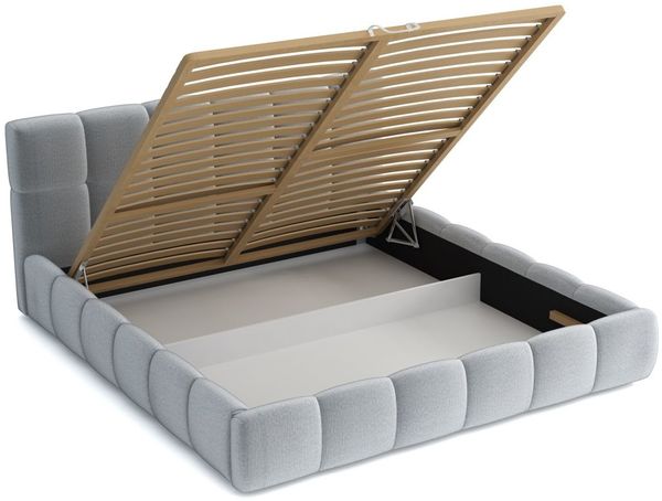 Polsterbett Doppelbett GIOTTO Komplettset 160x200cm Stoff Monolith Braun Bild 2