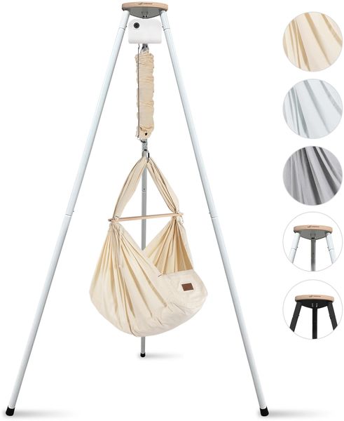 Federwiege mit Tipi und Motor Bio Kunstfaser Weiß Motor Weiß