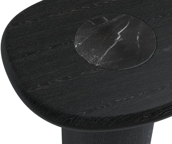 Vente-unique Beistelltisch MARSULA Holz, Marmor, Schwarz, 42x50x48,5 cm Bild 3