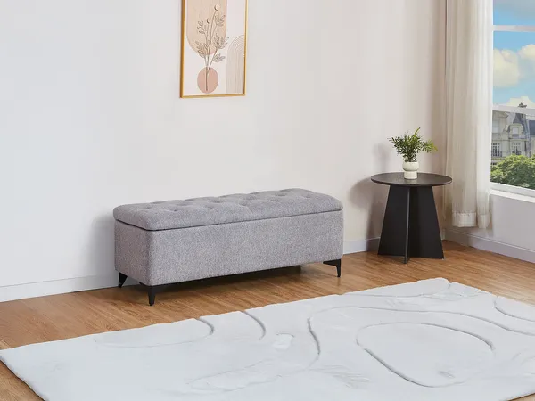 Vente-unique - SABILO Sitzbank Stoff Grau - B 45 cm x H 44 cm x L 120 cm