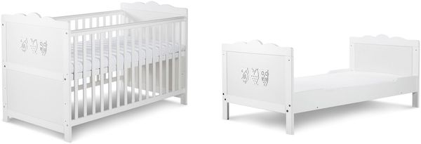 Kinderbett Babybett Gitterbett 2in1, Jugendbett Marsell CLAMARO