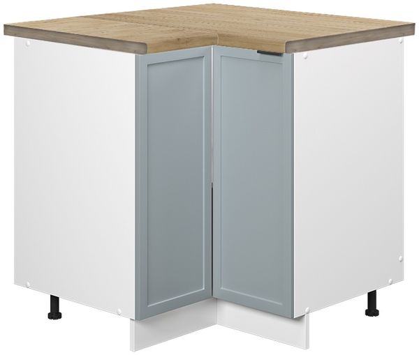 Eckunterschrank Fame-Line Hellblau-grau 80.5 cm , AP Eiche Vicco