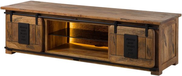 TV-Board Mango / Altholz 180x55x50 natur lackiert RAILWAY LUX #130