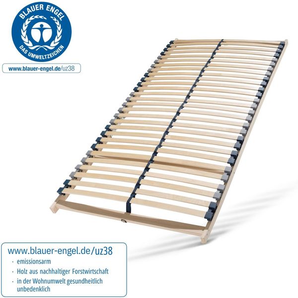 Lattenrost 70x200, Lattenrahmen aus Buche, 7 Komfortzonen, 28 Latten, Federholzrahmen MADE IN GERMANY, Lattenrost Selbstmontage, Traglast bis zu 150Kg