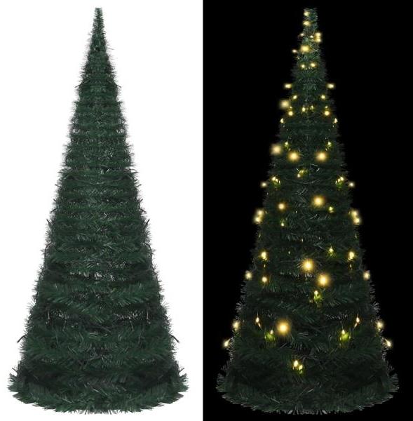 vidaXL Künstlicher Pop-Up-Weihnachtsbaum mit Beleuchtung Grün 210 cm 321525