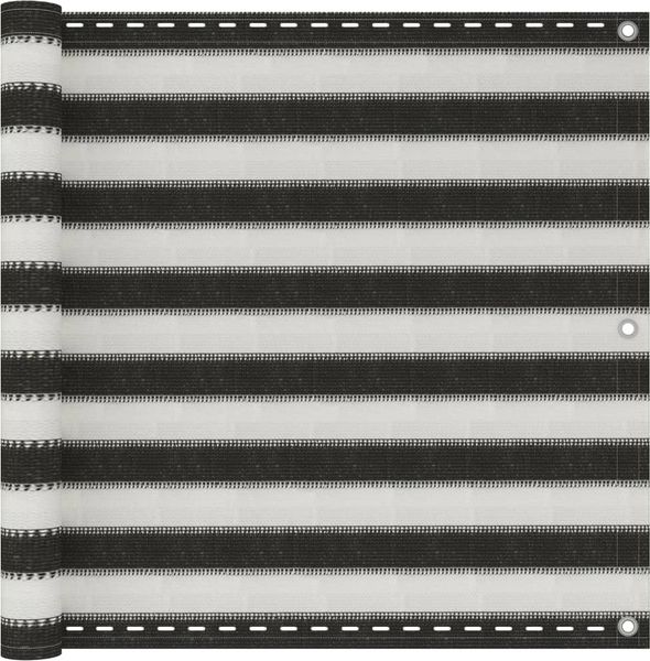 vidaXL Balkon-Sichtschutz HDPE 90x500 cm Anthrazit und Weiß 310854
