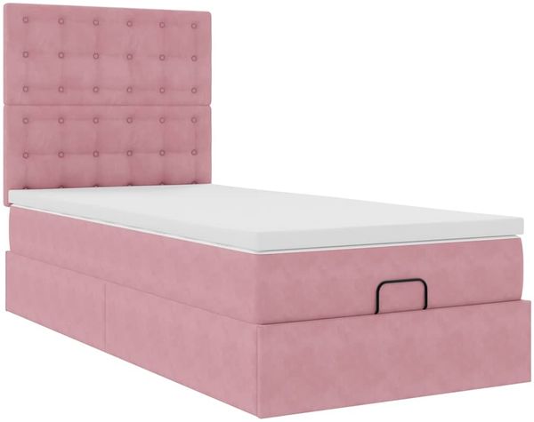 vidaXL Ottoman-Bett mit Matratzen Rosa 90x190 cm Samt 3313588 Bild 6