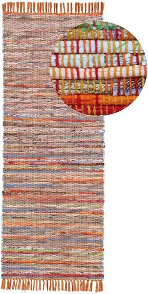 carpetfine Teppich Kelim Chindi, Wendeteppich, rechteckig, Höhe: 6 mm, handgewebt, Fleckerlteppich mit Fransen, auch vielen in Läufergrößen