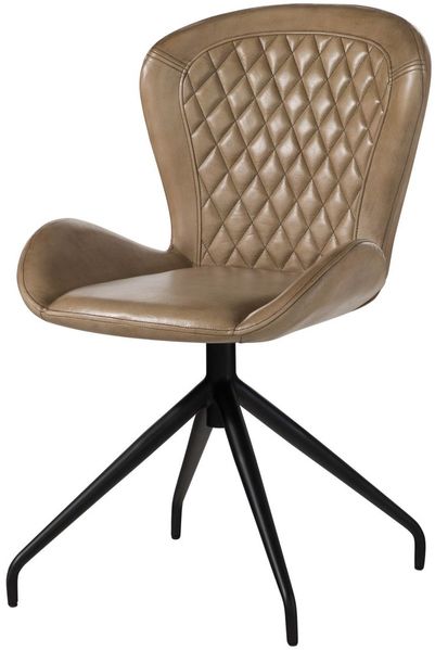 Stuhl Echtleder 61x52x86 beige IRON LABEL #612