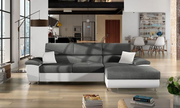 Ecksofa Cotere Mini, Seite: Rechts, Farbe: Soft 017 + Lux 06 + Soft 017