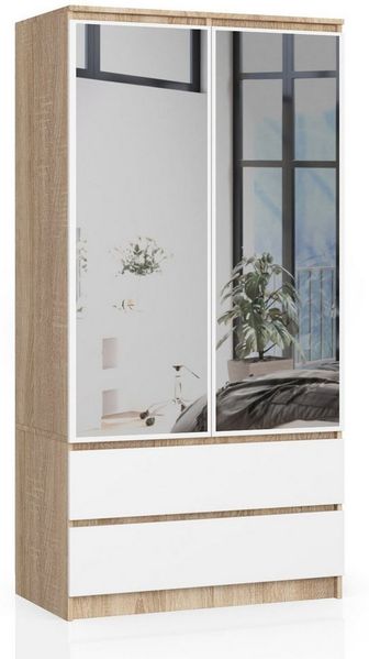 Raumhirsch Furniture Kleiderschrank Moderner Kleiderschrank 2 Türen - Stilvolle Aufbewahrung - Stauraum (viele Farbvarianten - Maße: 90 x 180 x 61 cm) - Hochwertig & stabil