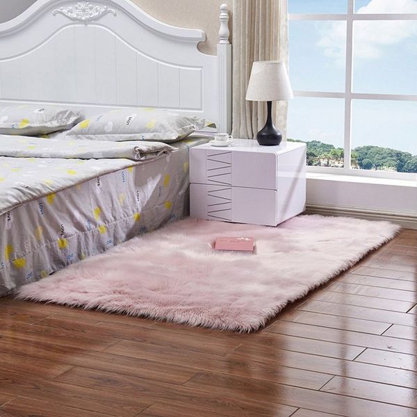 Sunicol Hochflor-Teppich Plüsch Fellteppich Langflor Teppiche Soft Sofamatte Wohnzimmer Deko, Shaggy Fußmatte Läufer Weich Matte für Schlafzimmer, Kinderzimme