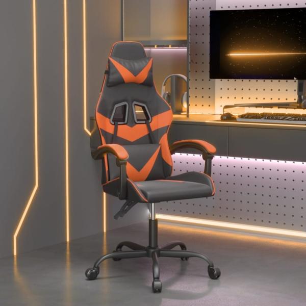 vidaXL Gaming-Stuhl Schwarz und Orange Kunstleder [3143848]